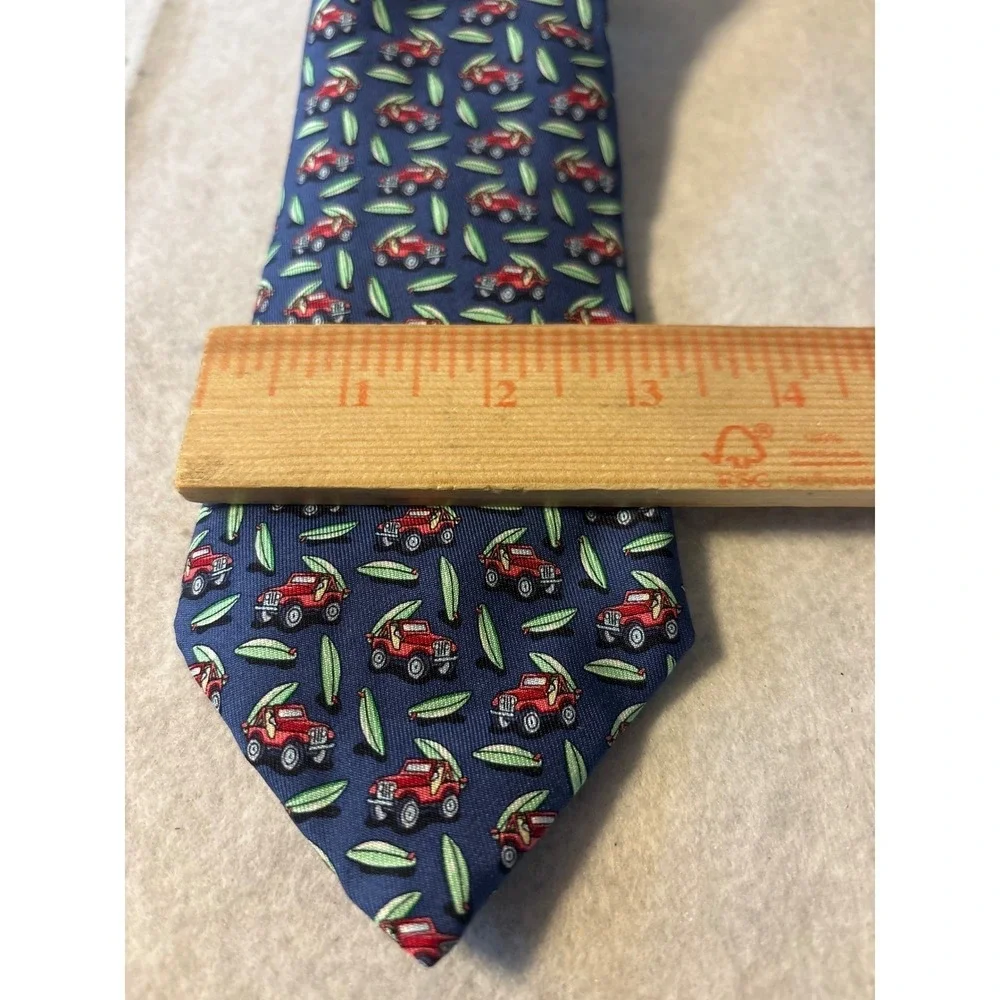 Vineyard Vines Silk Tie Mens Blue Red Jeep Off-Road Vehicle Novelty